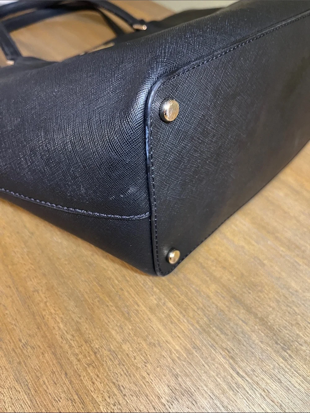 Kate Spade Black Leather Tote with Gold Hardware